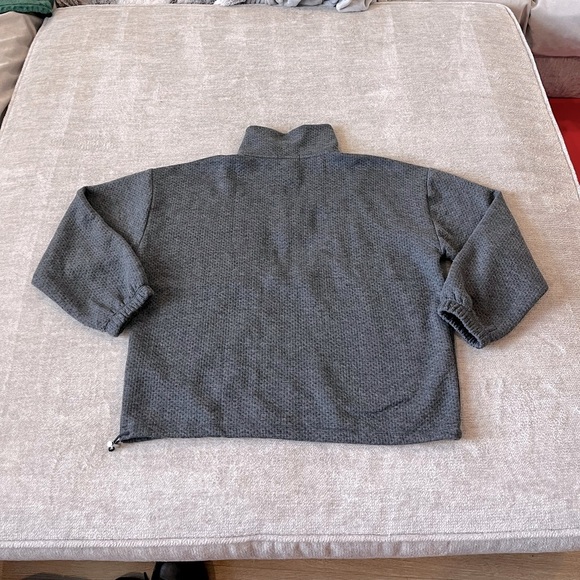 J.Crew Women’s Grey Terry Half-Zip Pointelle Pullover Sweatshirt Size S - Picture 3 of 5